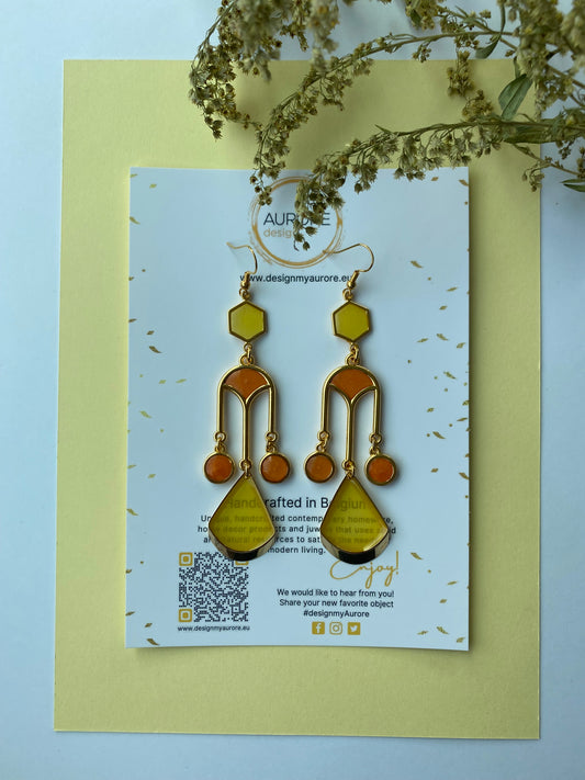 Elegante boho oorsieraden, oranje