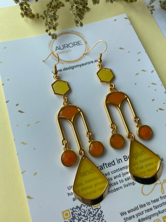 Elegante boho oorsieraden, oranje