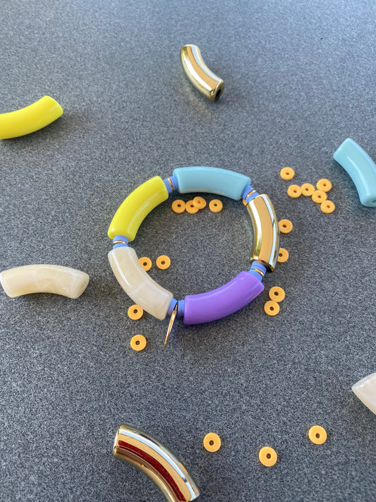 Kleurrijke tube armbanden - Paars