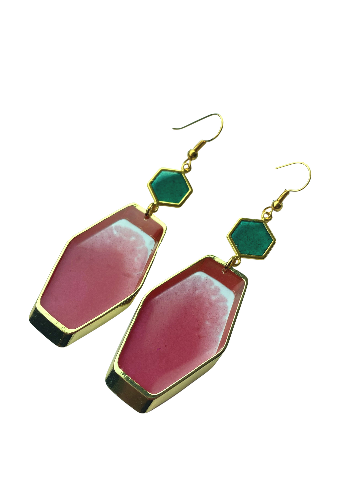 Kleurrijke statement oorbellen, roze