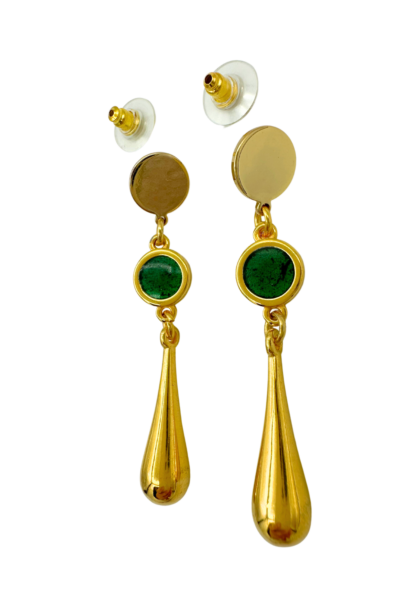 Druppel oorbellen, groen