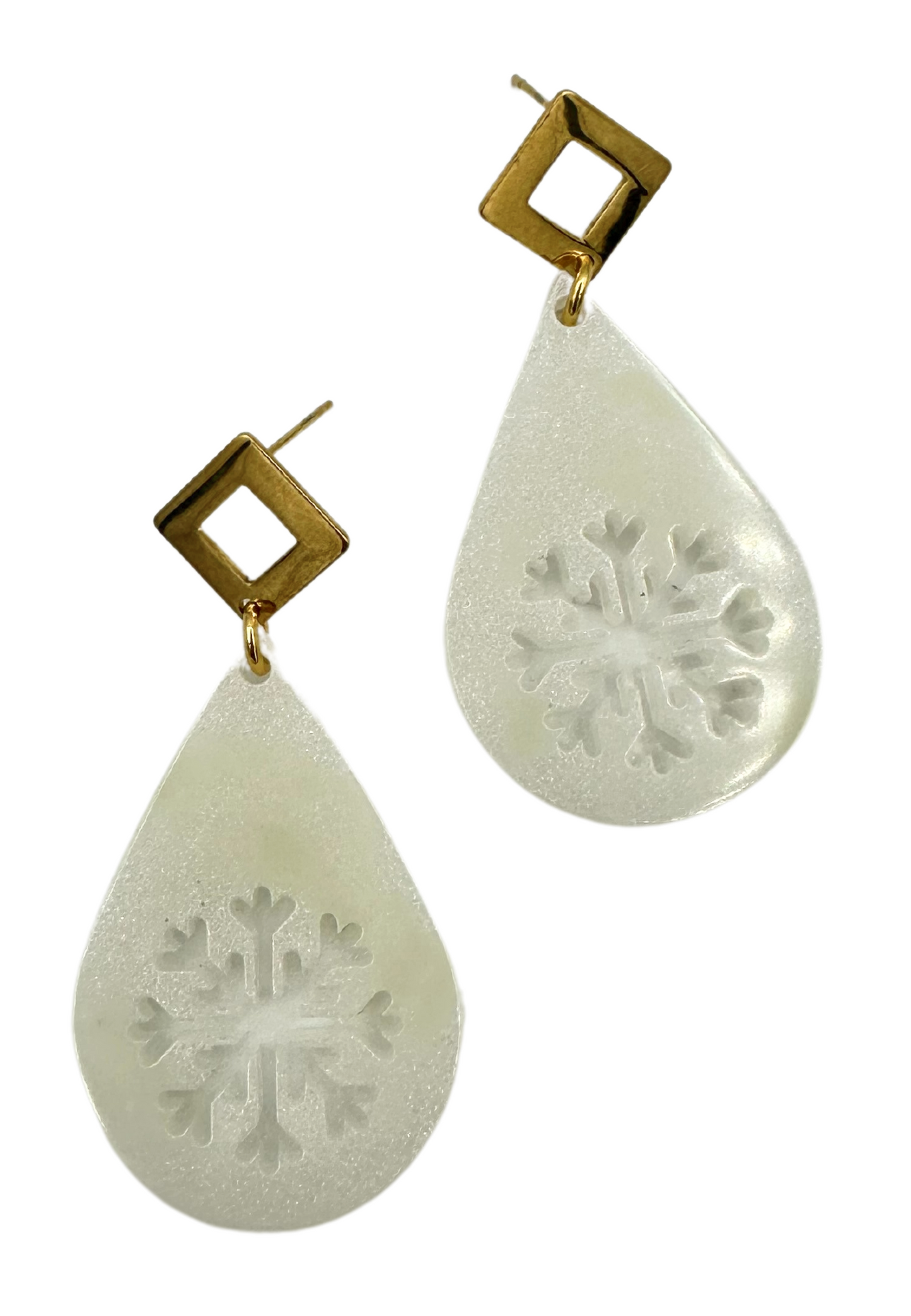 Sneeuwvlok oorbellen - glow in the dark