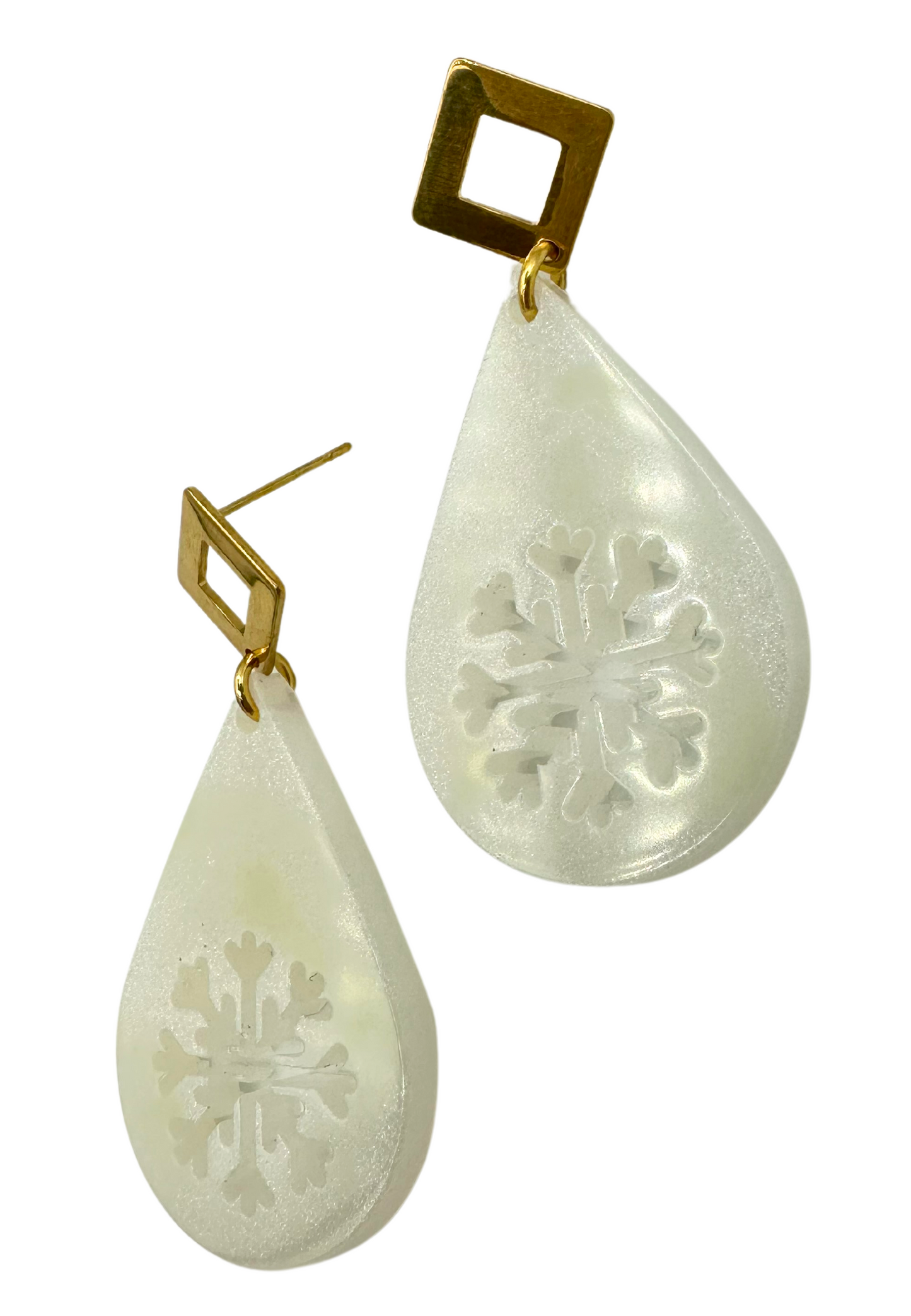 Sneeuwvlok oorbellen - glow in the dark