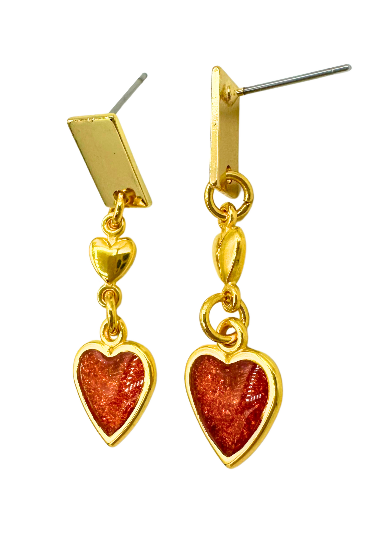 Romantische fijne oorbellen met dubbel hartje