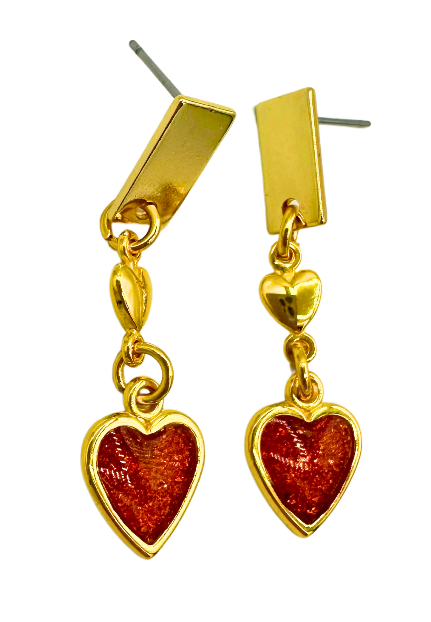 Romantische fijne oorbellen met dubbel hartje