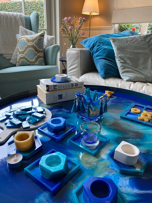 Aline - Onderlegger - Vierkant - Blauw