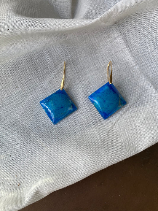 Oorbellen met vierkante hanger