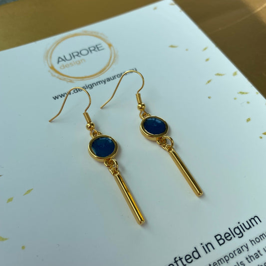 Elegante hangende oorbellen, blauw