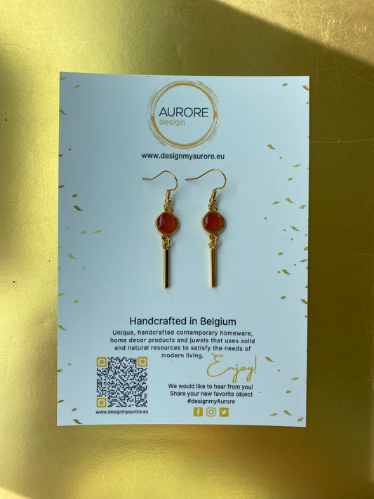 Elegante hangende oorbellen, roze