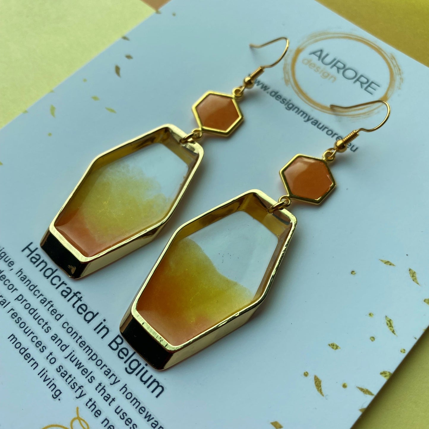 Kleurrijke statement oorbellen, oranje