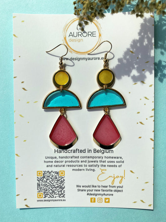 Moderne kroonluchteroorstekers, blauw