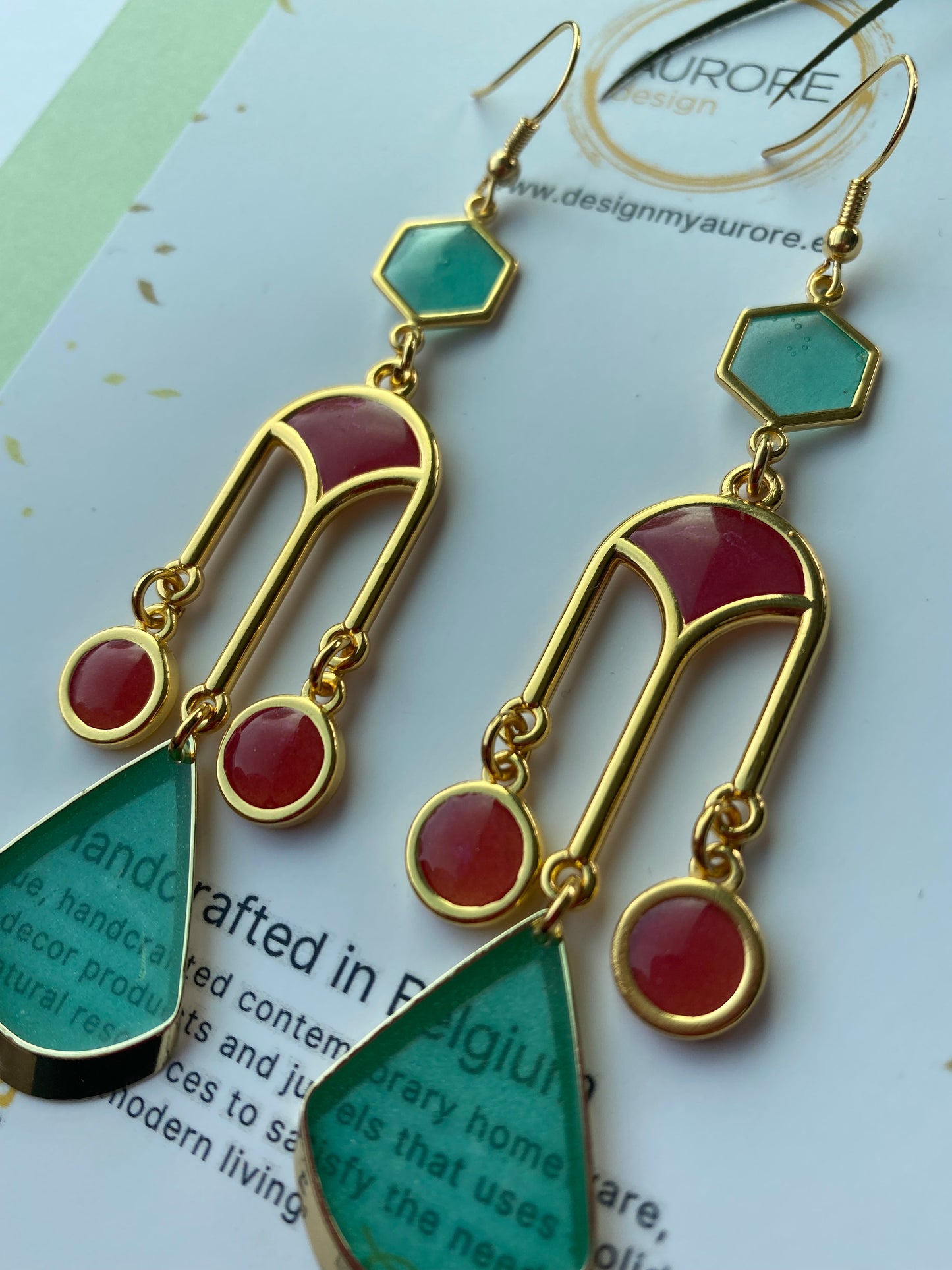 Elegante boho oorsieraden, roze