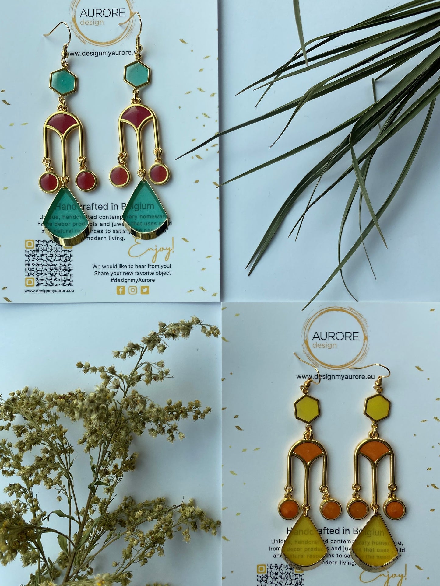 Elegante boho oorsieraden, oranje