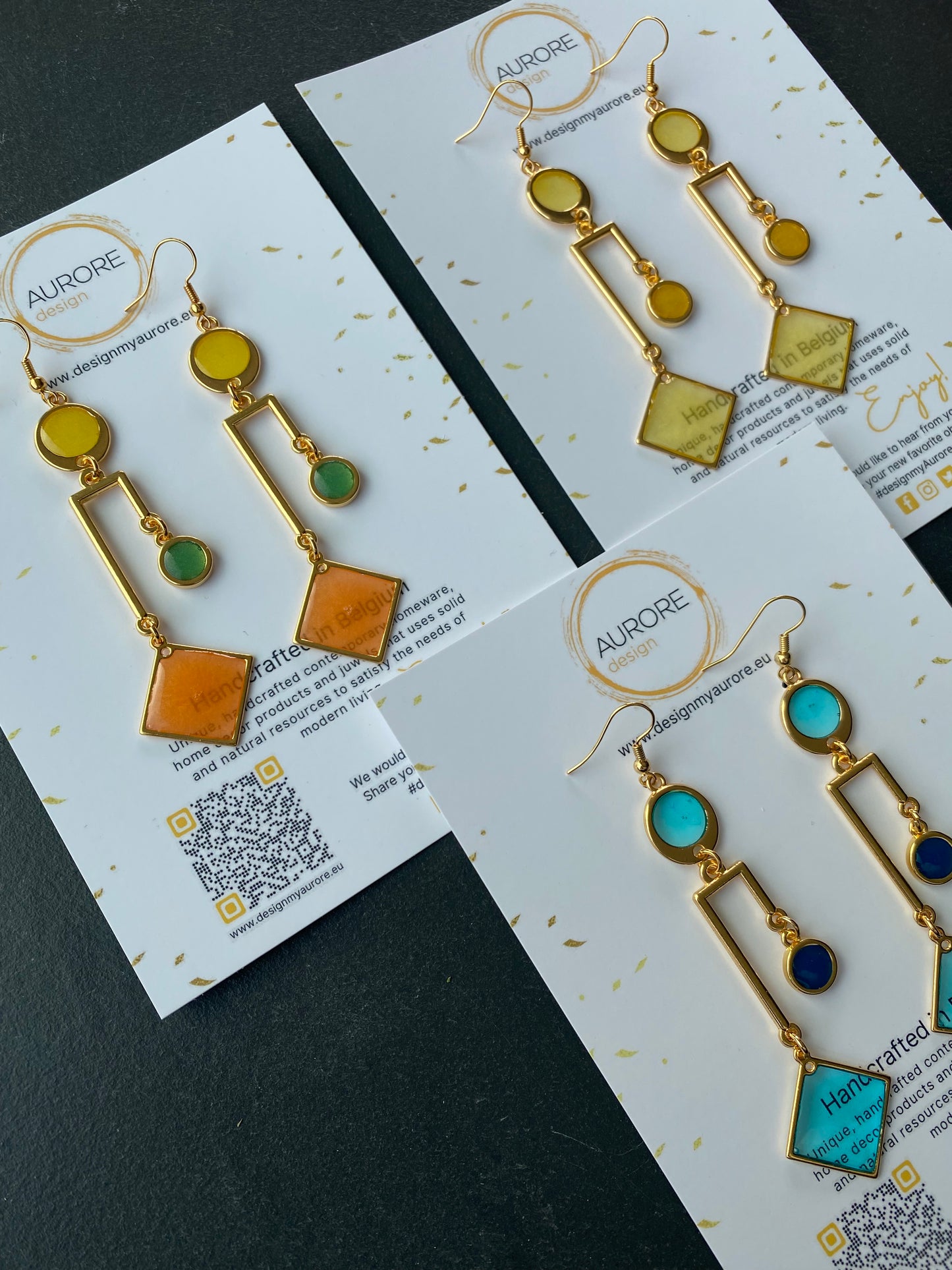 Asymmetrische elegante oorsieraden, meerkleurig