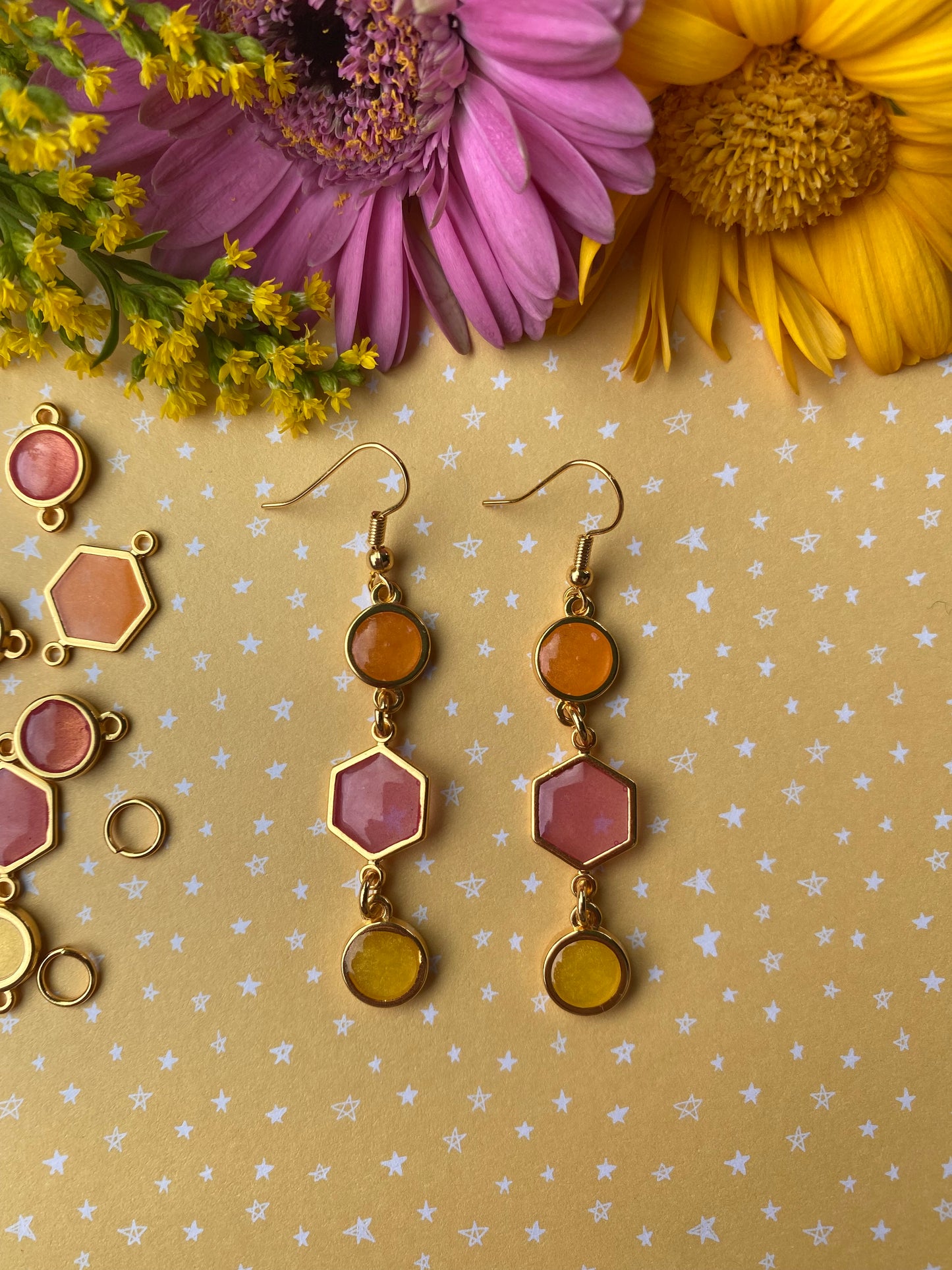 Elegante kleurrijke oorbellen Lillia - oranje