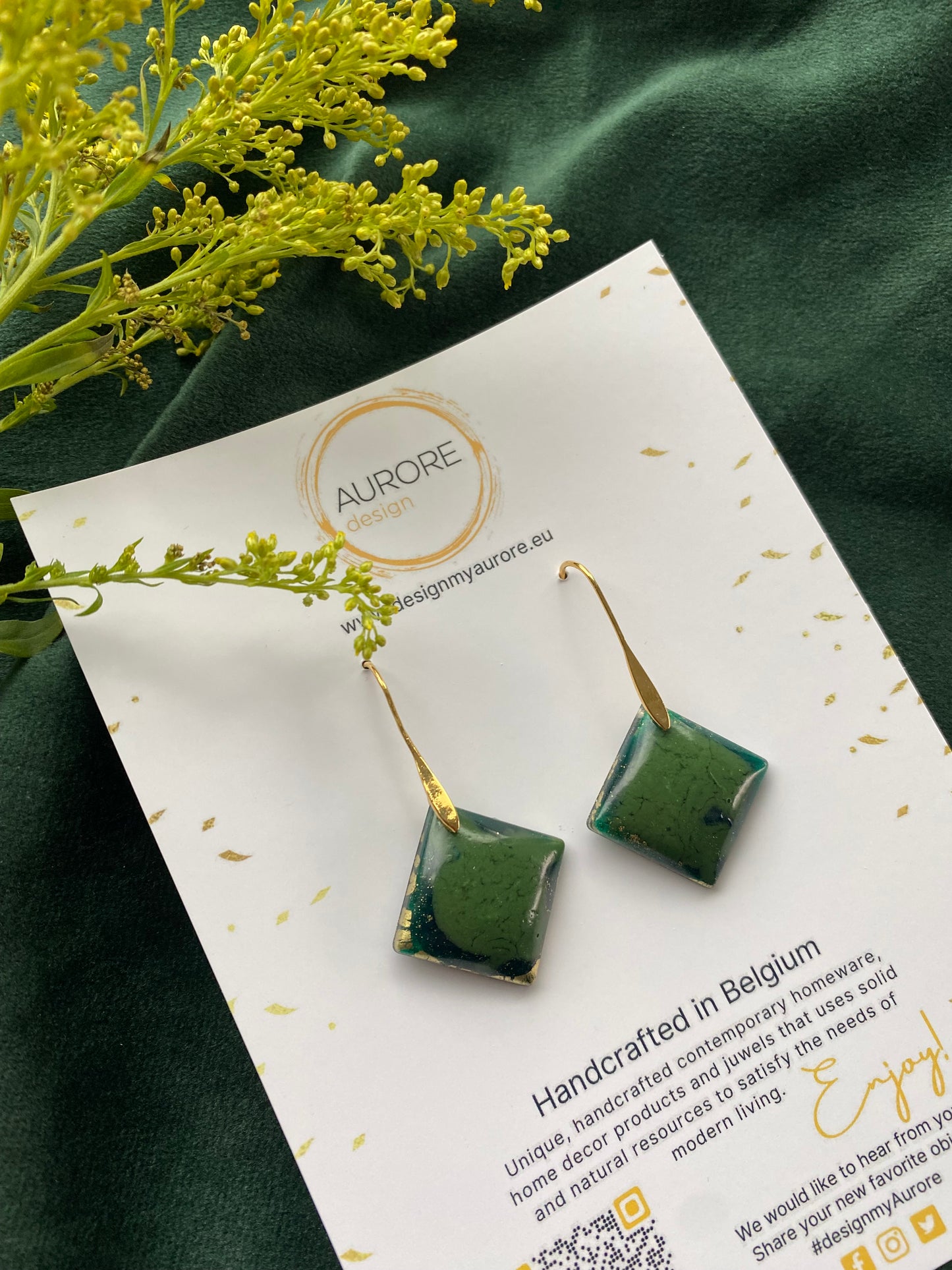 Oorbellen met vierkante hanger