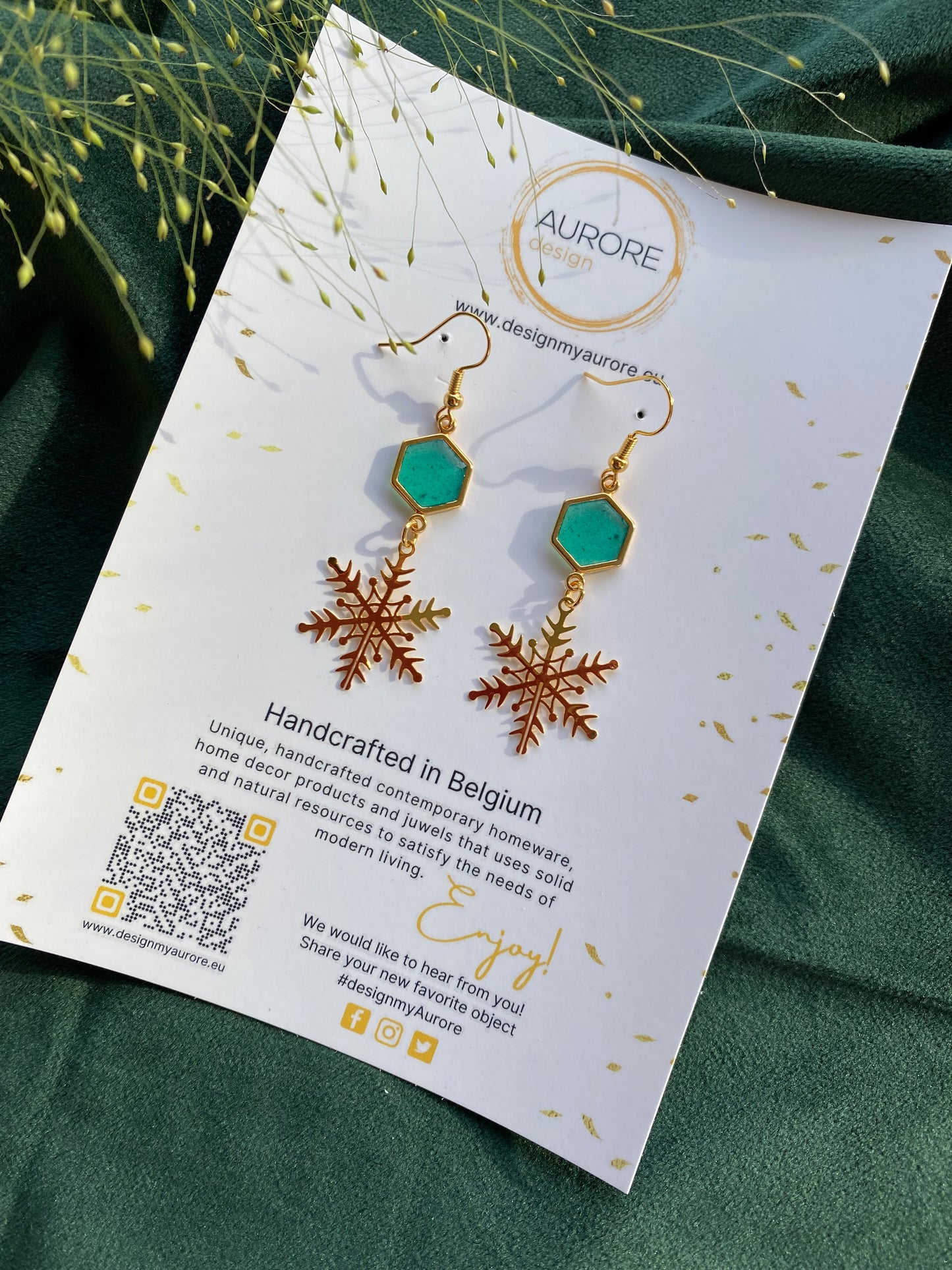 Sneeuwvlokvormig langwerpige oorhangers