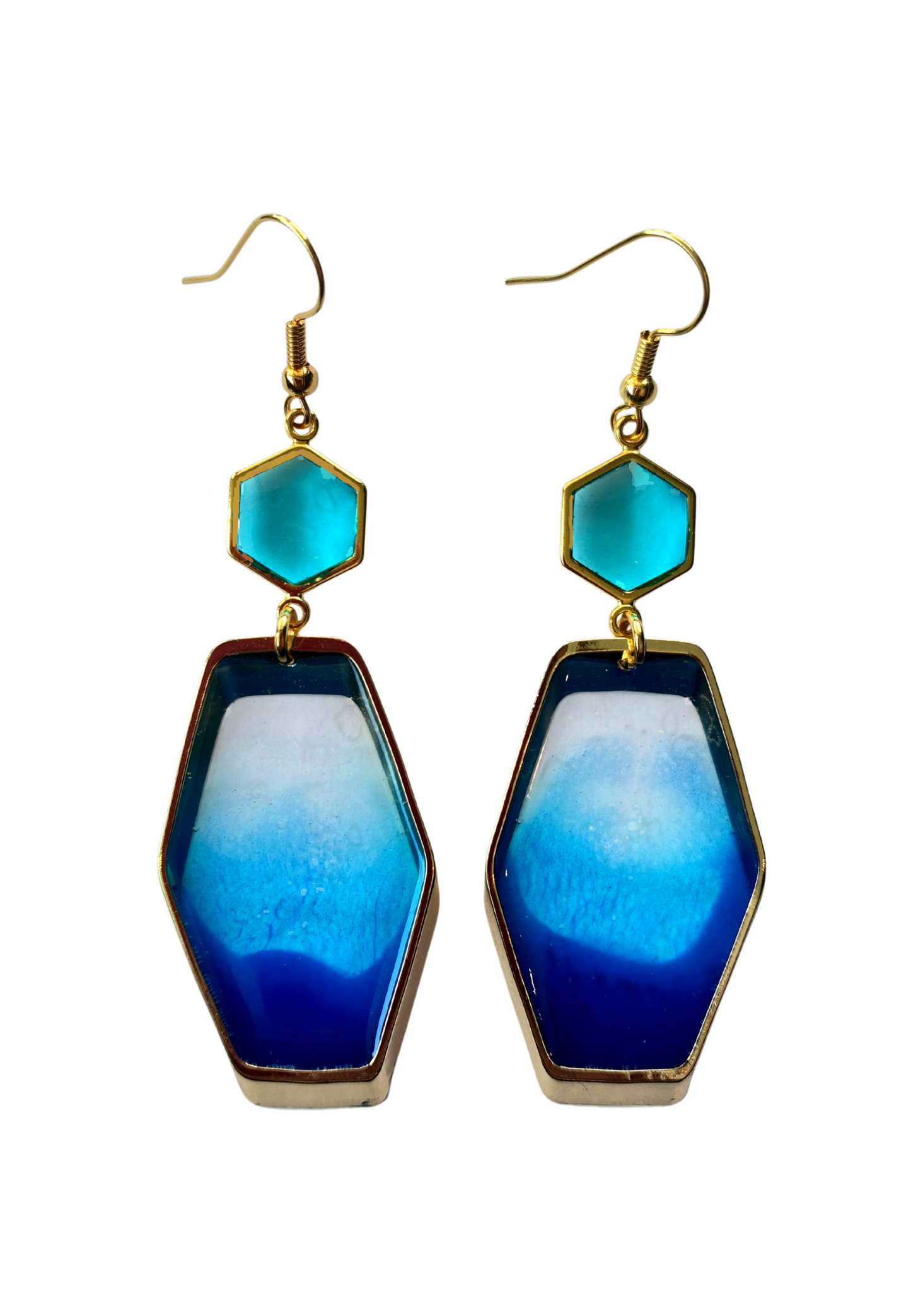 Kleurrijke statement oorbellen, blauw