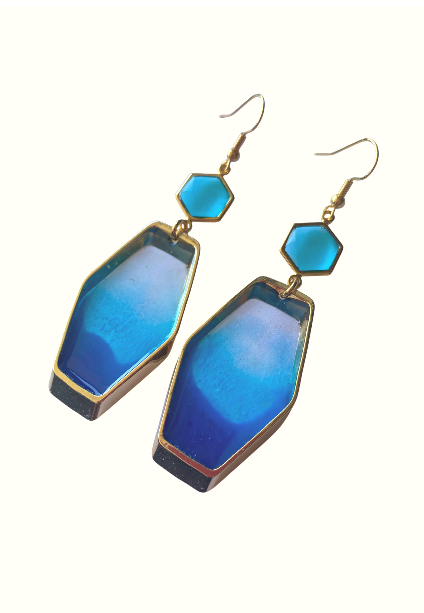 Kleurrijke statement oorbellen, blauw