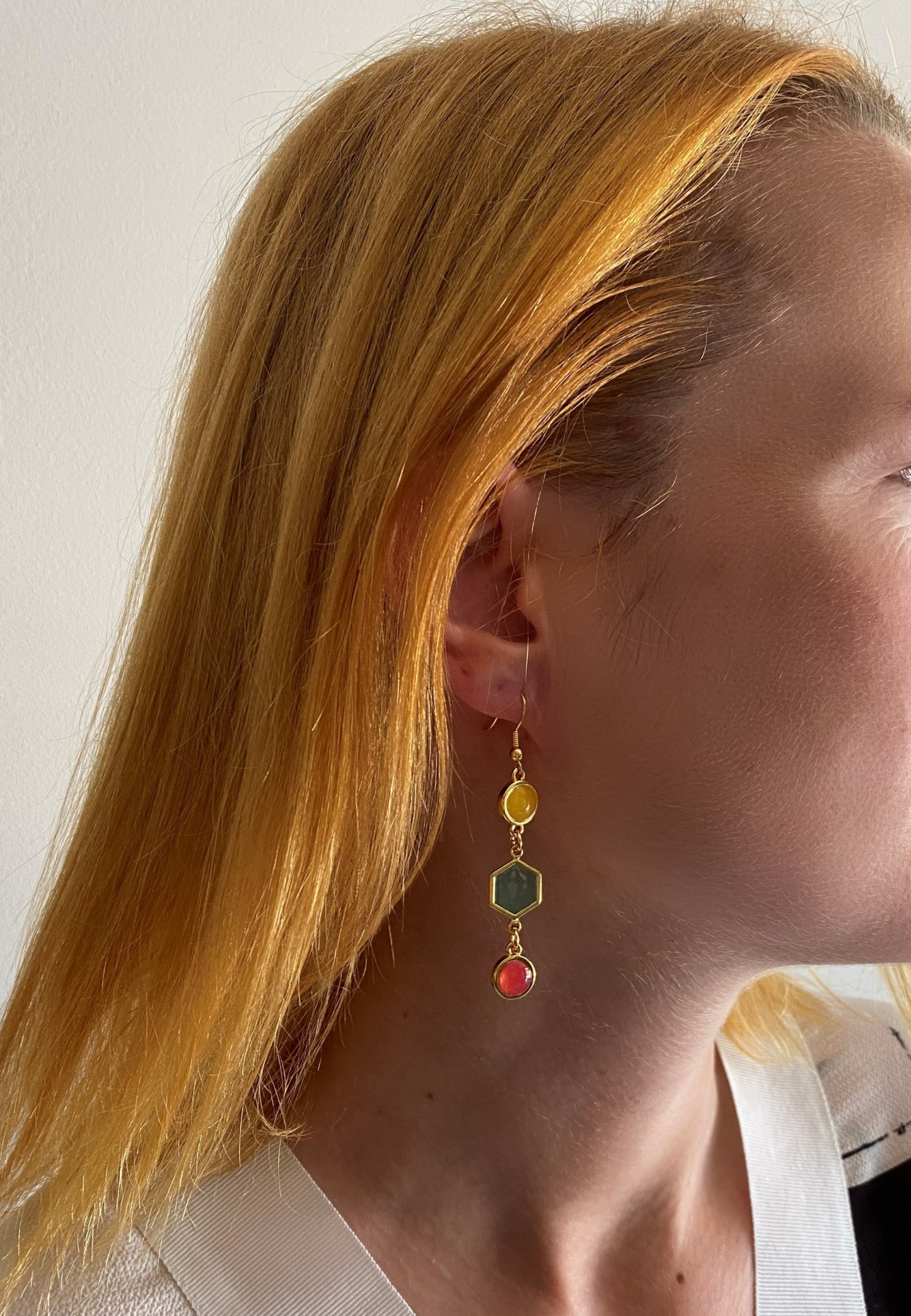 Elegante kleurrijke oorbellen Lillia - Geel