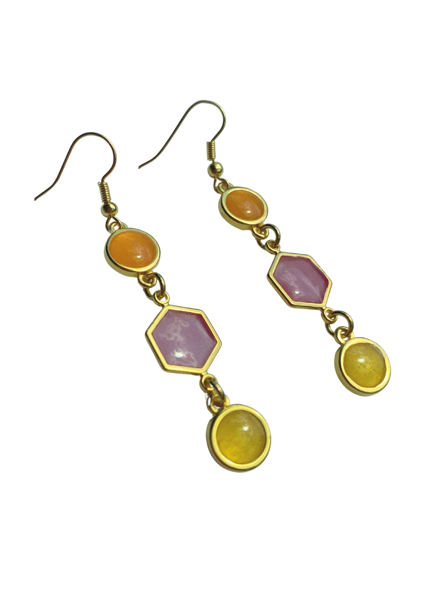 Elegante kleurrijke oorbellen Lillia - oranje