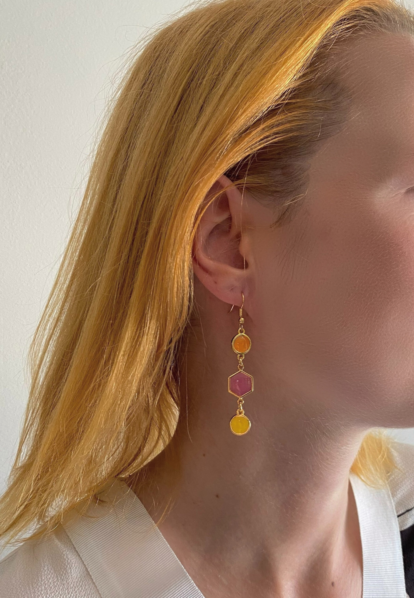 Elegante kleurrijke oorbellen Lillia - oranje